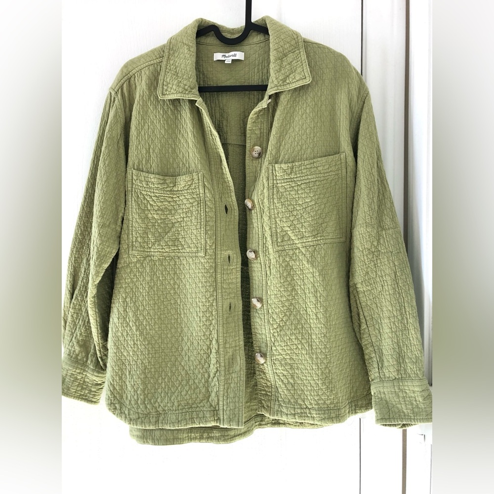 Madewell Sage Green Quilted Utility Jacket